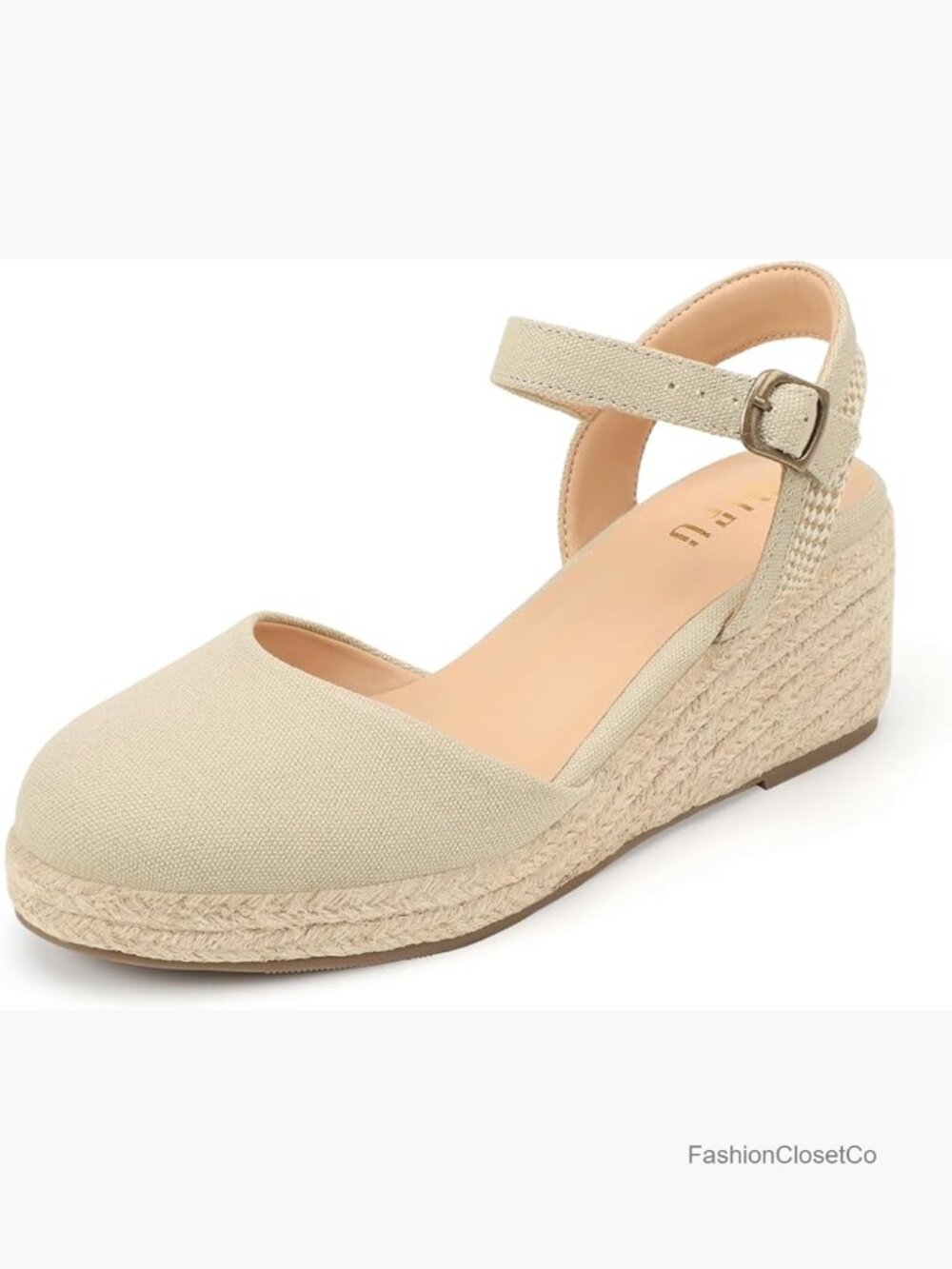 Closed Toe Espadrille Wedge Sandals with Ankle Strap
